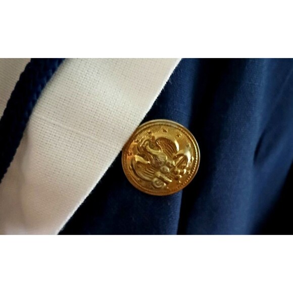 NWT Navy Sailor Dress Nautical Coastal Women's Size 12 Vintage Pockets Buttons - Picture 5 of 14